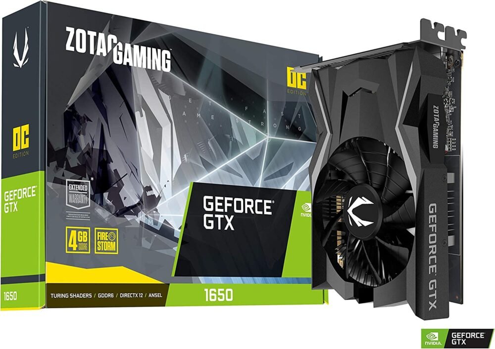 ZOTAC Gaming GeForce GTX 1650 OC 4GB GDDR6 128-bit Gaming Graphics Card