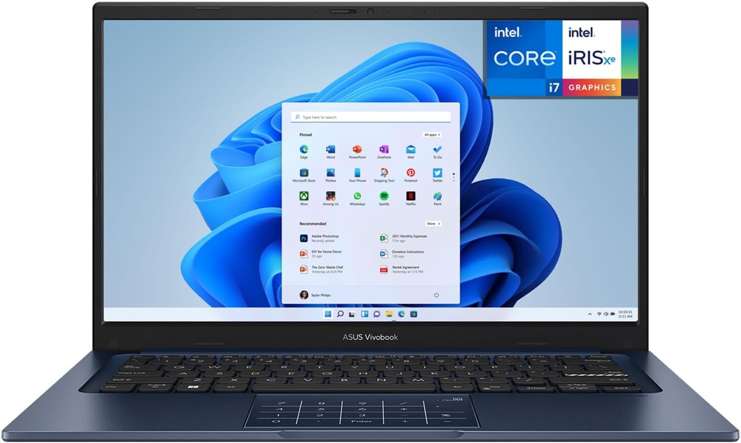 ASUS Vivobook 14 X1404, Intel Core i7 1355U, 12GB DDR4 RAM, 512GB PCIe NVMe 4.0 M.2 SSD, Windows 11 Home, 14" - 90NB10I1-M016A0