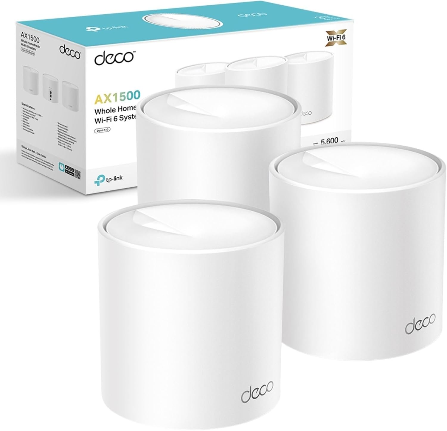 Deco X10(3-pack) AX1500 Whole Home Mesh Wi-Fi 6 System