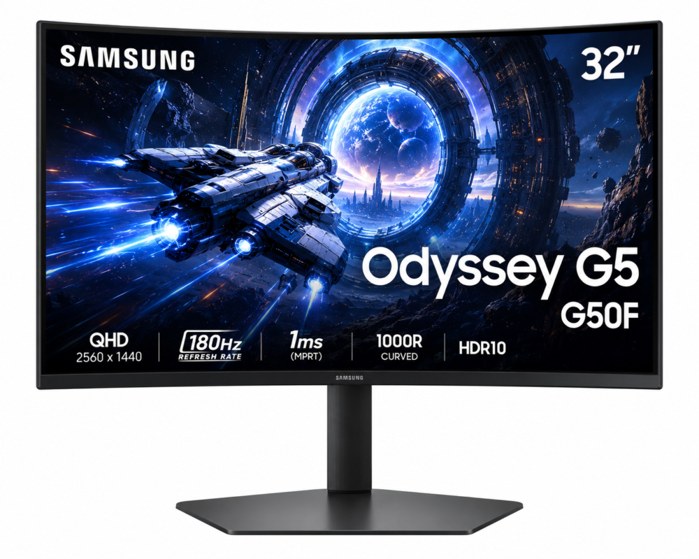 Samsung Odyssey 32'' G50F QHD Gaming Monitor, 2560x1440 Resolution, IPS Display, LS32FG502EMXUE