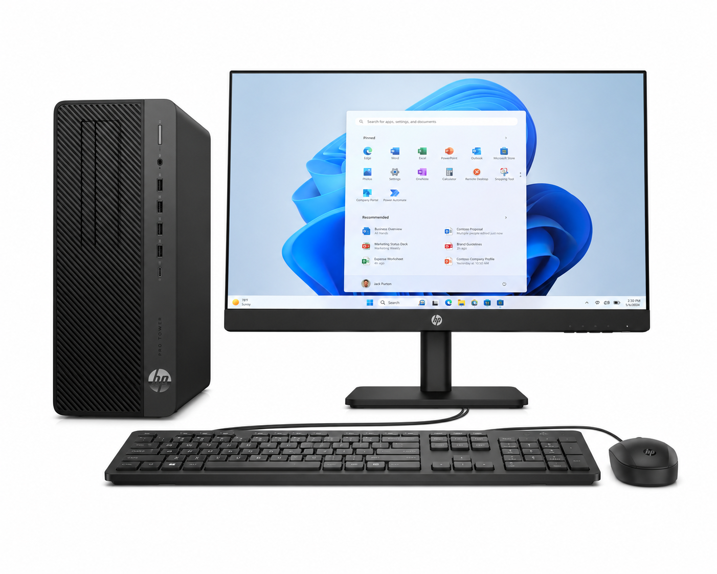 HP Pro Tower 290 G9 Desktop PC Core i5-14500, 8GB DDR5, 512GB NVMe SSD, 21.5" Monitor