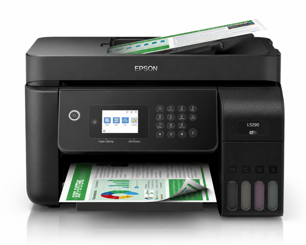Epson L5290 Wireless All-in-One Print, Scan, Copy, Fax with Adf Color Home Inkjet Printer, Black