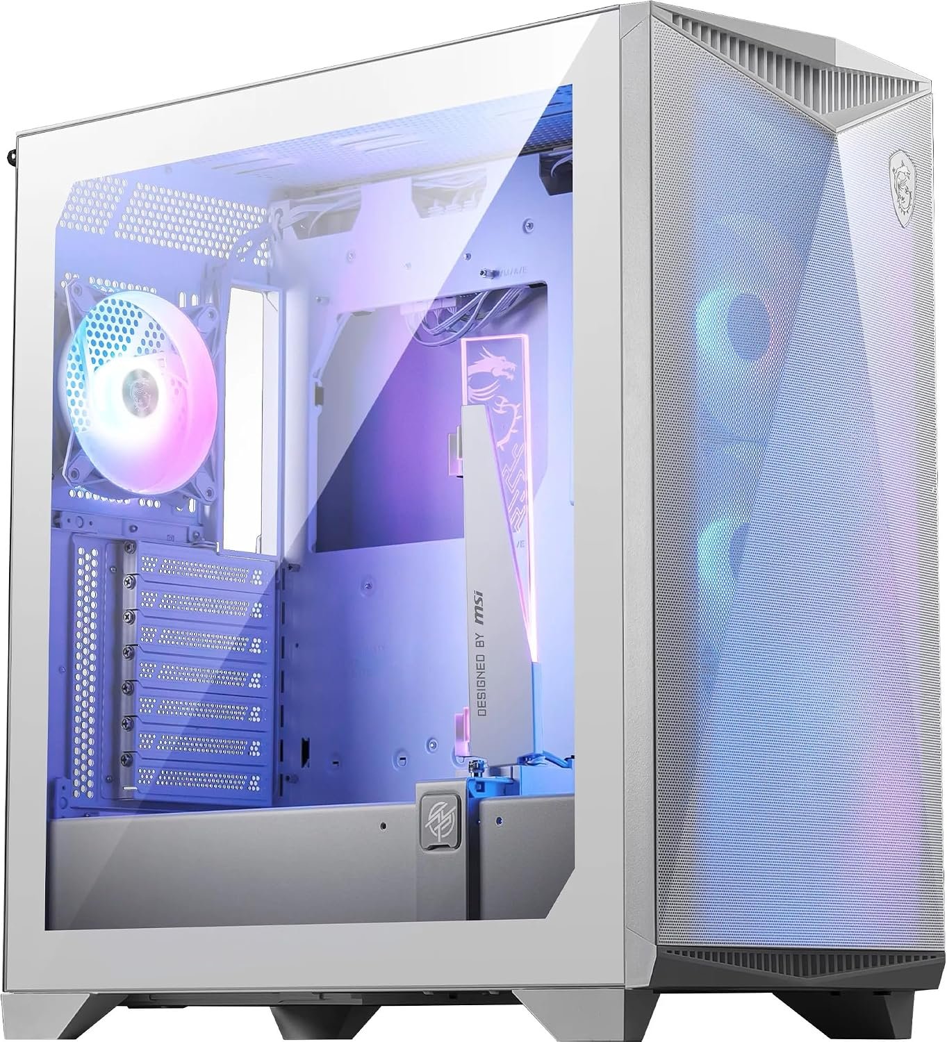 MSI MPG GUNGNIR 300R Airflow Mid-Tower PC Case - E-ATX Capacity, 4 x 120 mm ARGB Fans with Hub Controller, Vertical GPU Support (Copy)
