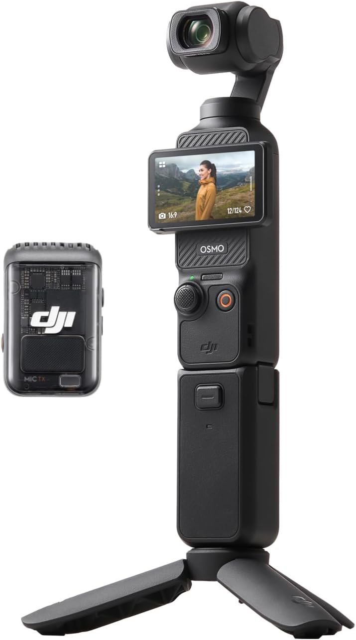 DJI Osmo Pocket 3 Creator Combo, Vlogging Camera With 1'' CMOS & 4K/120fps | 3-Axis Stabilization, Spotlight Follow, Fast Focusing, Mic Included