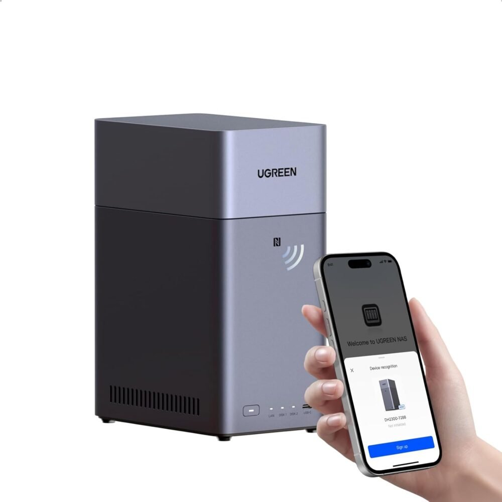 UGREEN NAS DH2300 2-Bay for Beginners & Personal Users, Phone Backup | AI Album, Private Cloud/Remote Access, File Sharing, Multi-Device Backup, Home