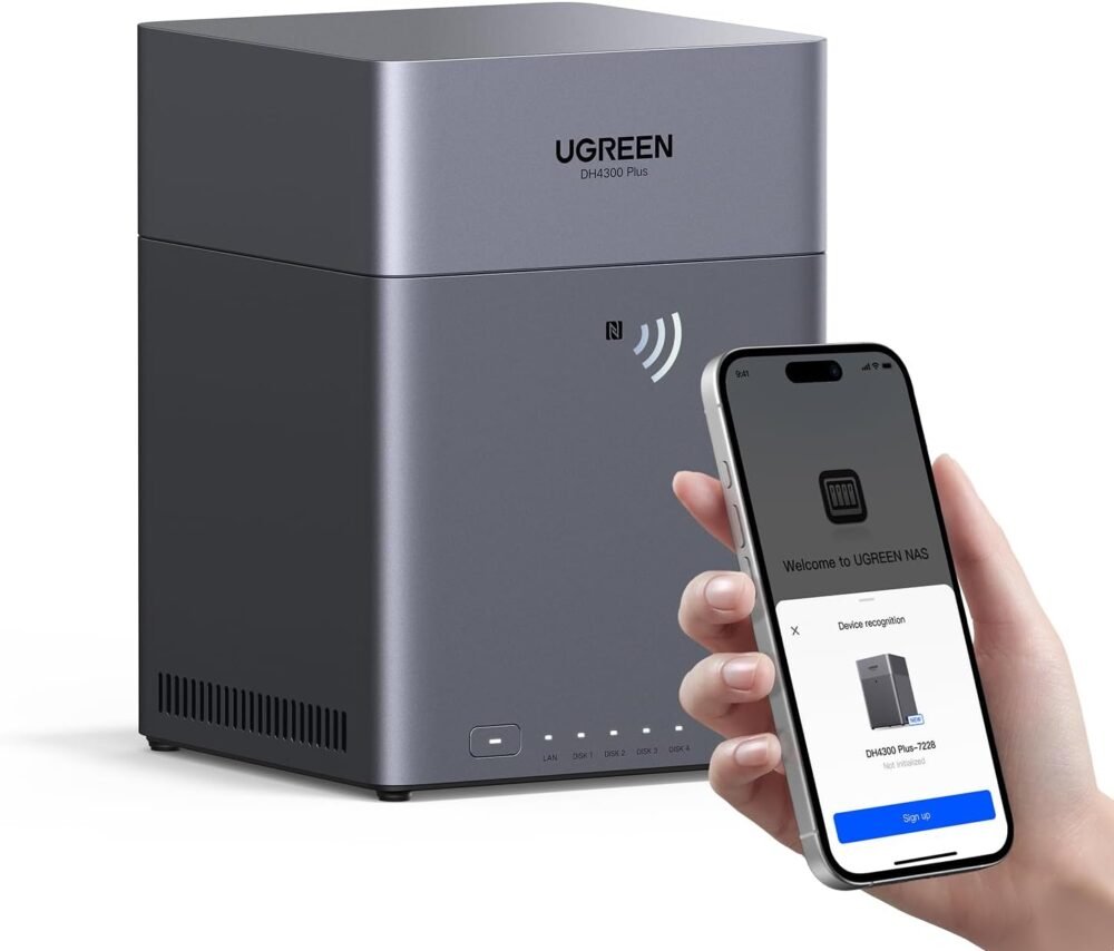 UGREEN NAS DH4300 Plus 4-Bay for Beginners, Home Users & Remote Workers | Photo & Video Backup, AI Photo Album, File Hub, Private Cloud & Secure