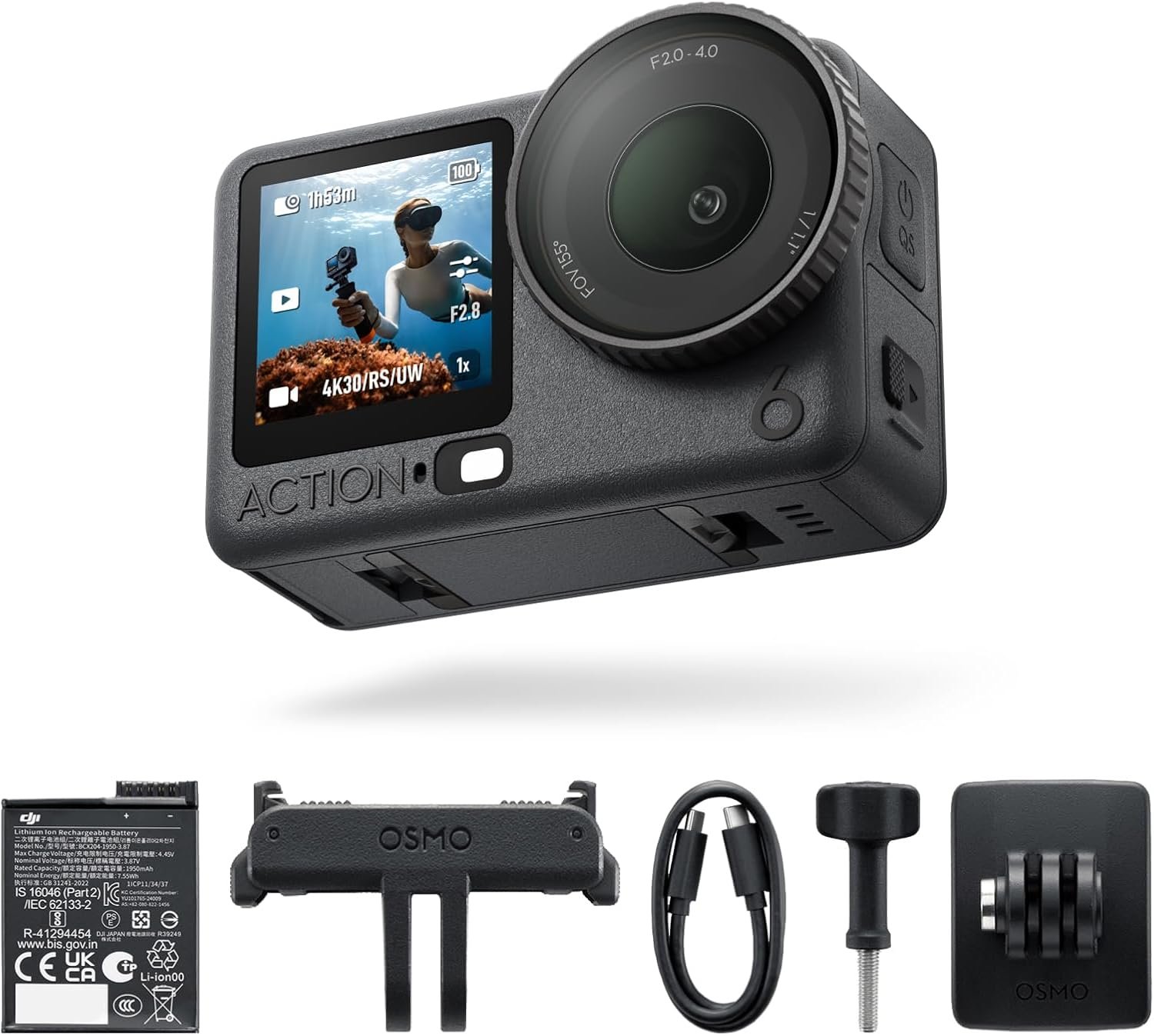 DJI Osmo Action 6 Standard Combo, 8K Action Camera for Daily Use