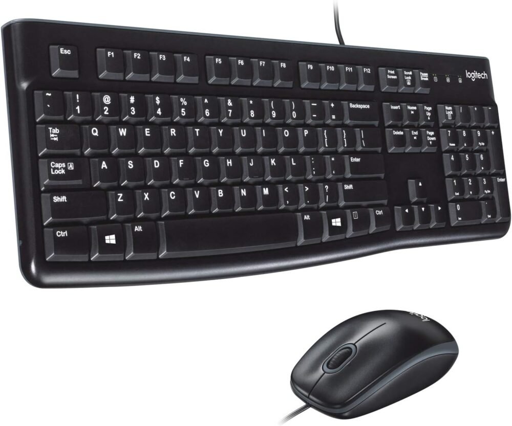 Logitech MK120 Wired USB Keyboard Mouse Desktop Combo