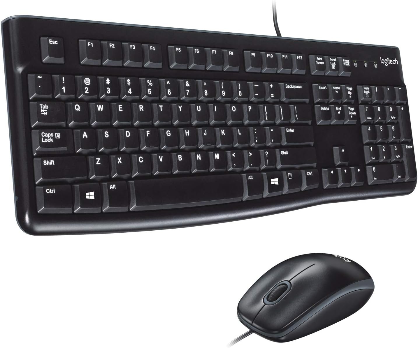 Logitech MK120 Wired USB Keyboard Mouse Desktop Combo
