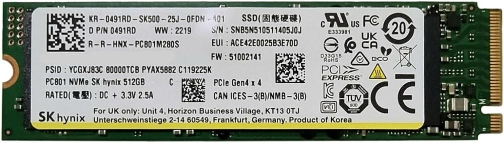 SK Hynix 512GB Gaming Gen4 M.2 2280 PCIe NVMe SSD