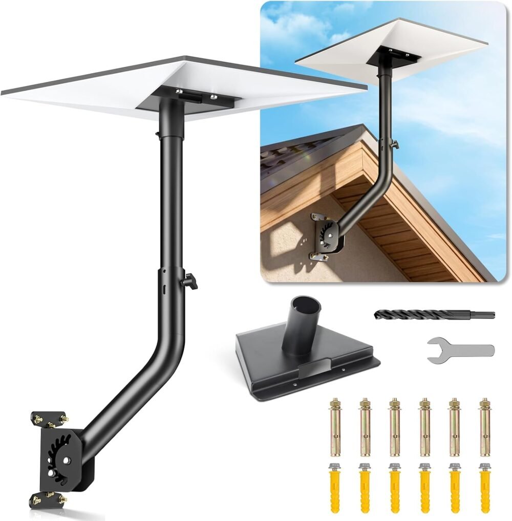 Adjustable Mount for Starlink Standard Gen 3 (4/4X/V3), Roof & Wall Mounting Kit with 30-Inch Extension Tube, No-Disassembly Angle & Height Adjustment Satellite Finders(Black)