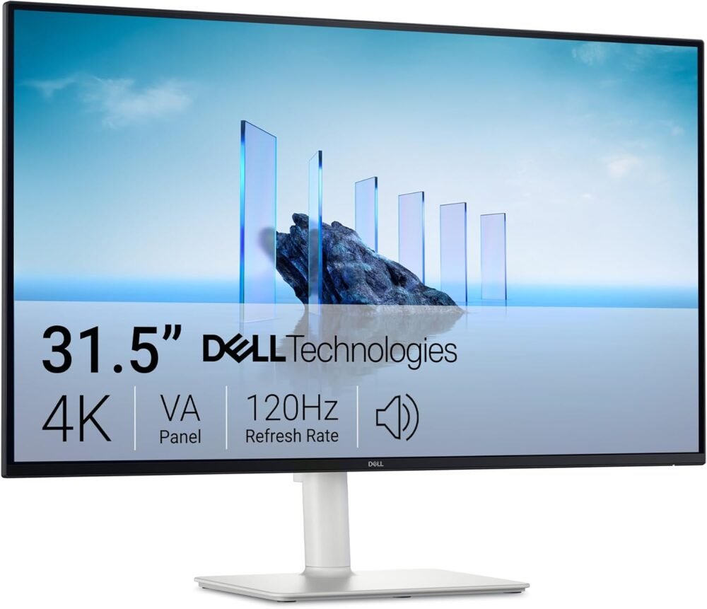 Dell 32 Monitor S3225QS, 4K UHD VA, 120Hz, FreeSync Premium, Eye Comfort | 3840x2160, 31.5in, 3000:1 Contrast, 300 cd/m2 Brightness, 4ms, 99% sRGB